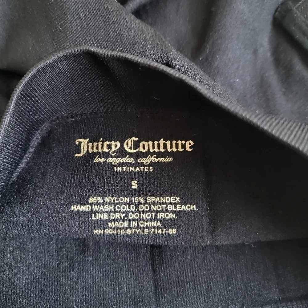 New Juicy Couture Intimates Waist Cinching Seamless Black Thong NWT Size Small